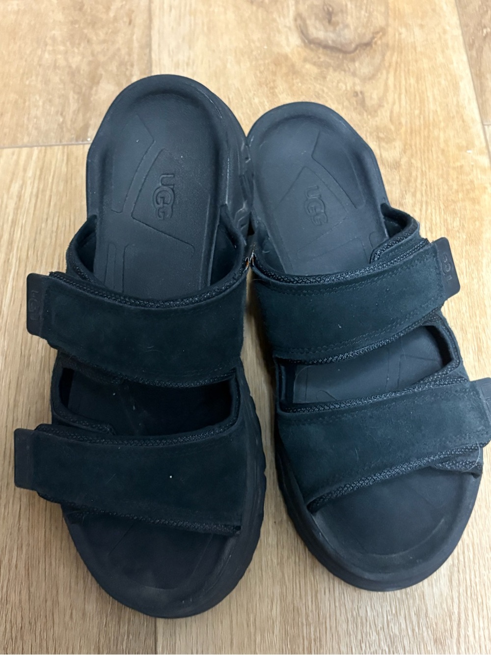 UGG Black Velcro Slide Sandals